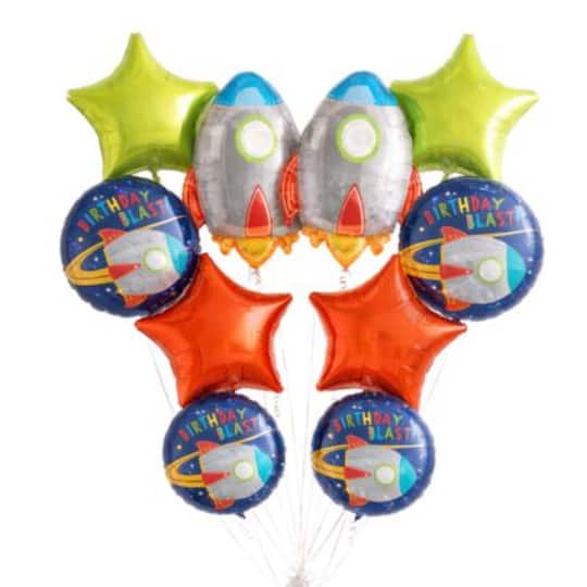 Blast Off Birthday Foil Balloon Bundle